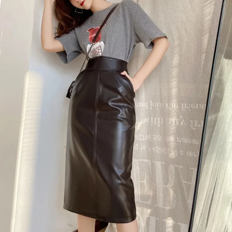 Casual Elegant Slim PU Long Skirt Women Autumn Winter Vintage Black Split High Waist Leather Skirt Female Faldas Vetement Femme
Casual Elegant Slim PU Long Skirt Women Autumn Winter Vintage Black Split High Waist Leather Skirt Female Faldas Vetement Femme