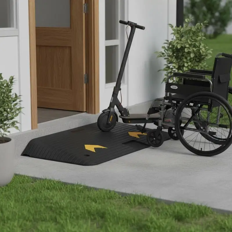 Natural Rubber Doorway Entry 3.5" Height For Wheelchair Scooter Power Chair, 33069 lbs Capacity 1 Channel Solid Curb Bridge Surface Texture 35.4" Length 17.7" Width
Natural Rubber Doorway Entry 3.5" Height For Wheelchair Scooter Power Chair, 33069 lbs Capacity 1 Channel Solid Curb Bridge Surface Texture 35.4" Length 17.7" Width