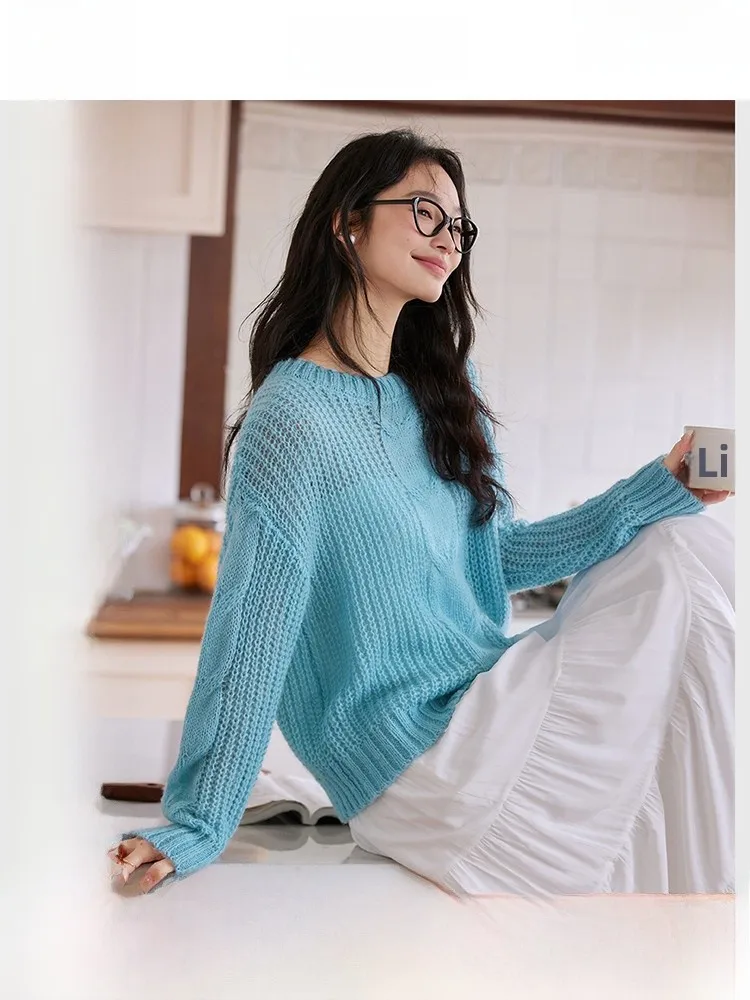 Loose Long Sve Women's Knitted Sweater Hollow Design Braided Sle Autumn Faion Casual Comfortable Nylon Blend Top
Loose Long Sve Women's Knitted Sweater Hollow Design Braided Sle Autumn Faion Casual Comfortable Nylon Blend Top