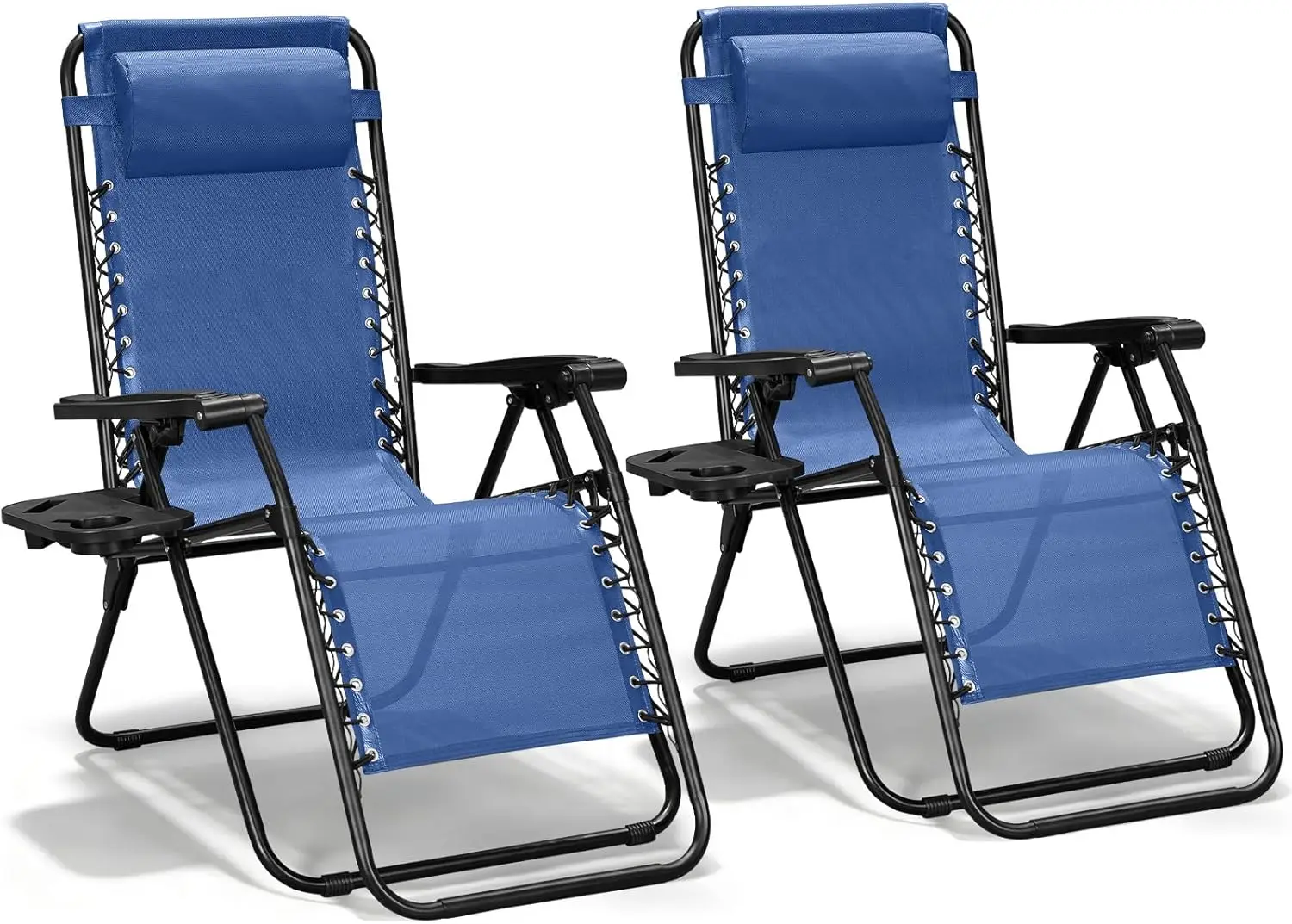 Zero Gravity Chairs Set of 2, Adjustable Outdoor Recliner, Folding Lawn Chair with Pillow & Cup Holder for Pool, Beach, Patio (Blue)
Zero Gravity Chairs Set of 2, Adjustable Outdoor Recliner, Folding Lawn Chair with Pillow & Cup Holder for Pool, Beach, Patio (Blue)