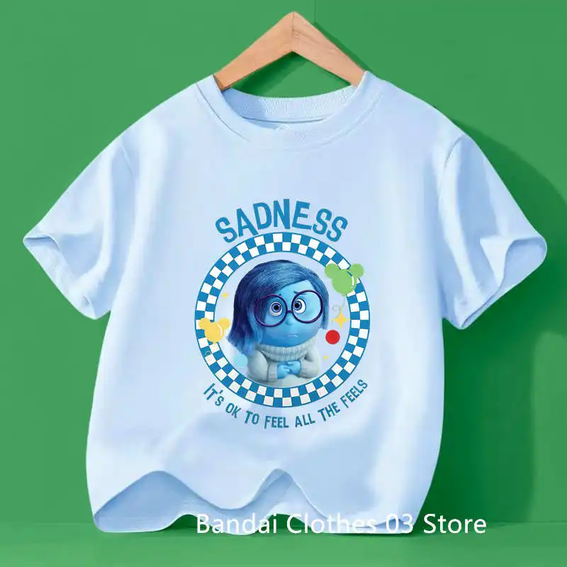 Blue Clothes Fashion Sunmer Tee Kids Tops Gift Disney Inside Out 2 New T-shirt Children Cute Cartoon Clothing Trendy Base Tops 
Blue Clothes Fashion Sunmer Tee Kids Tops Gift Disney Inside Out 2 New T-shirt Children Cute Cartoon Clothing Trendy Base Tops