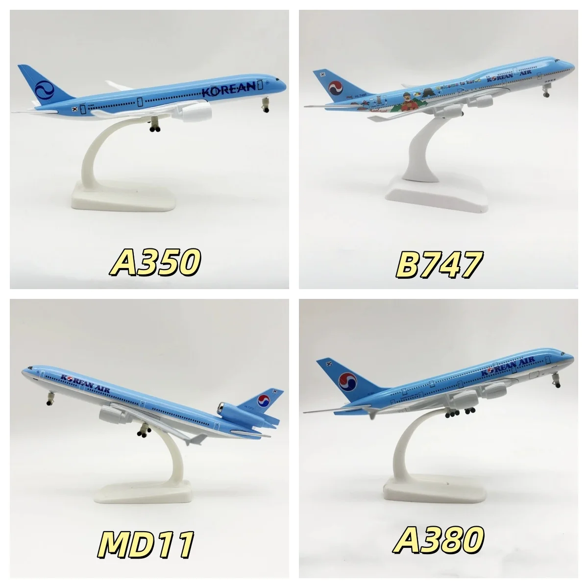 20cm Scale Aircraft Korean Air Series A350 A380 Model Airplane B747 Plane Model Md11 Toy Planes Alloy Aircraft With Landing Gear
20cm Scale Aircraft Korean Air Series A350 A380 Model Airplane B747 Plane Model Md11 Toy Planes Alloy Aircraft With Landing Gear