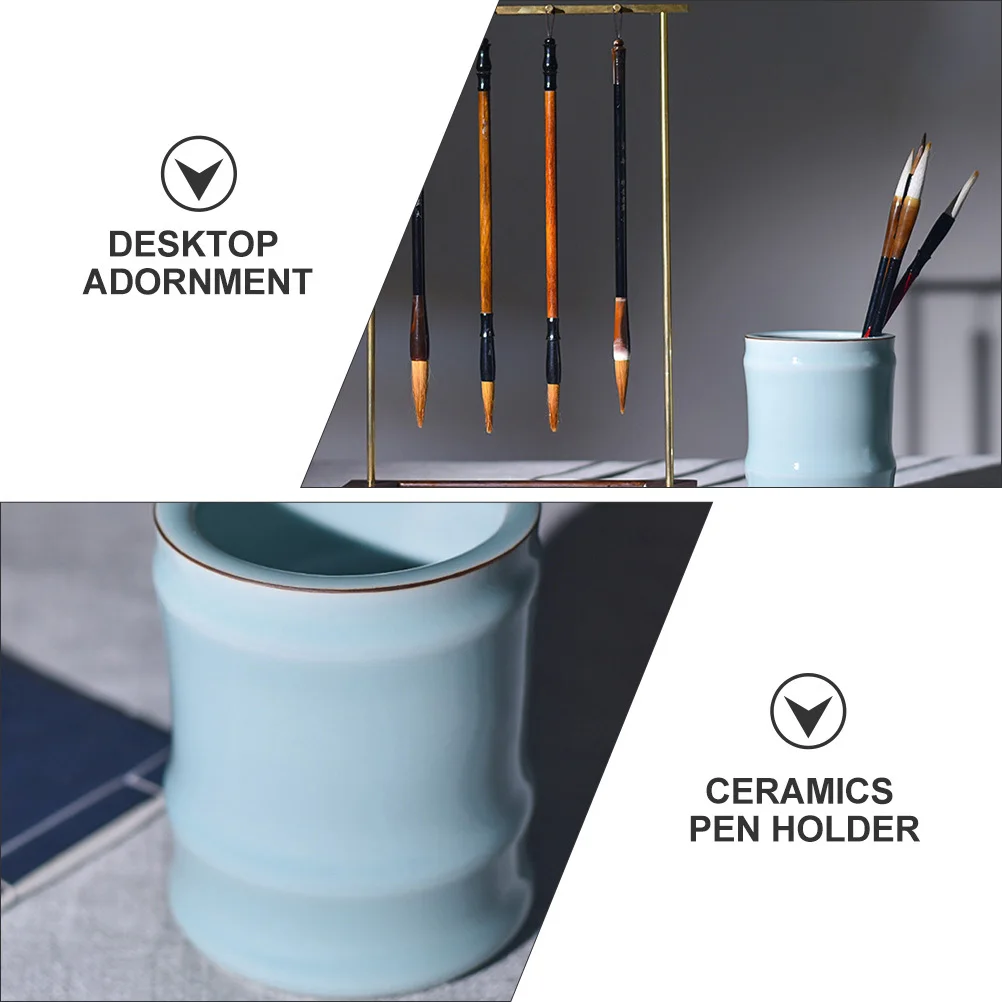 1Pcs Ceramic Pen Holder Calligraphy Brush Pot Desktop Organizer Cylindrical Storage Jar Makeup Brush Container Porcelain
1Pcs Ceramic Pen Holder Calligraphy Brush Pot Desktop Organizer Cylindrical Storage Jar Makeup Brush Container Porcelain