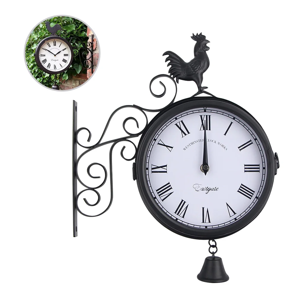 Retro Styled Wall Clock Wrought Iron Double Sided Black Hanging Silent Quartz Movement Roman Number Dial Household Decoration
Retro Styled Wall Clock Wrought Iron Double Sided Black Hanging Silent Quartz Movement Roman Number Dial Household Decoration