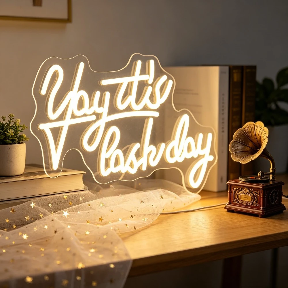 Yay Its Flash Day Neon Sign LED Night Light USB Rechargeable Funny Dirty 30th Birthday Decor Lamp for Home Party Gifts
Yay Its Flash Day Neon Sign LED Night Light USB Rechargeable Funny Dirty 30th Birthday Decor Lamp for Home Party Gifts
