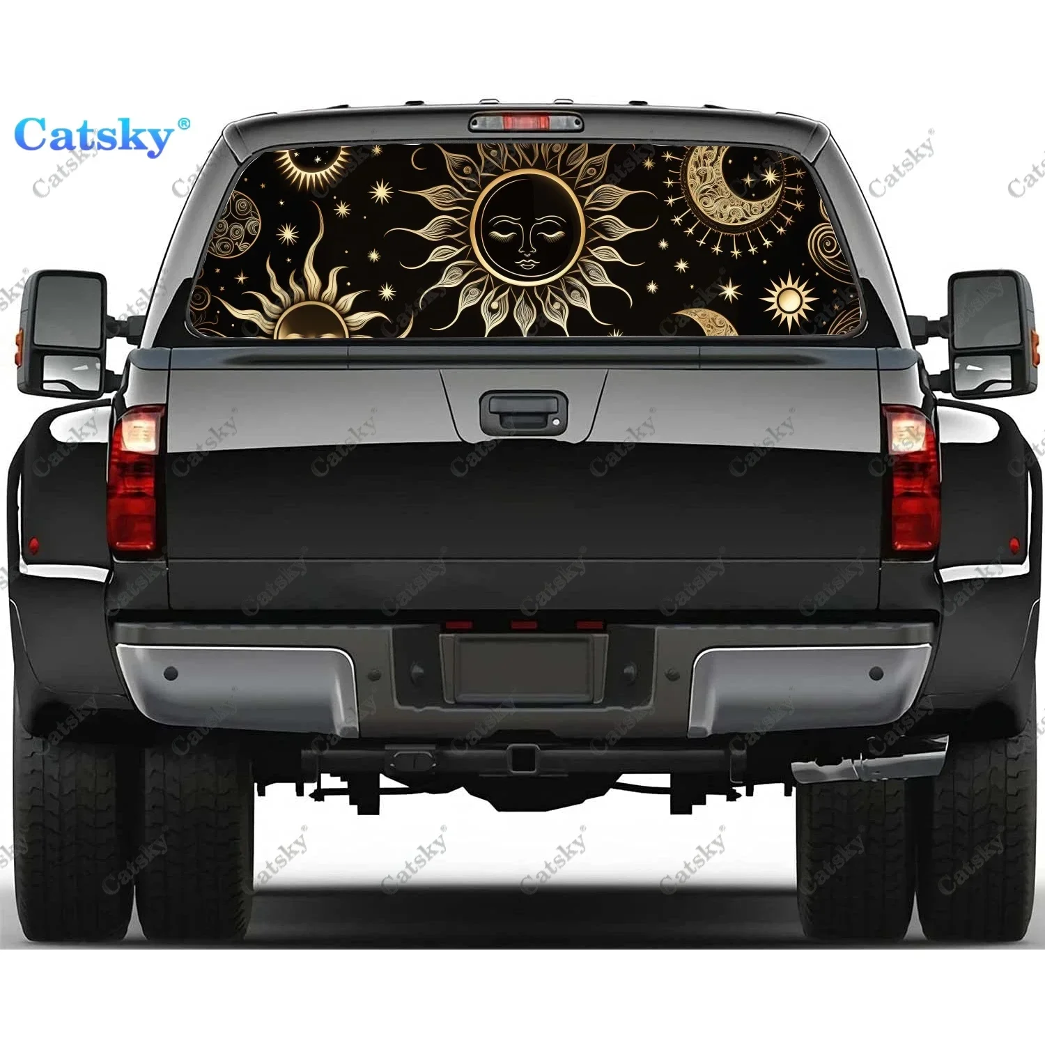 Mystical Golden Stars Moon Rear Window Decal Fit Pickup,Truck,Car Universal See Through Perforated Back Window Vinyl Sticker
Mystical Golden Stars Moon Rear Window Decal Fit Pickup,Truck,Car Universal See Through Perforated Back Window Vinyl Sticker