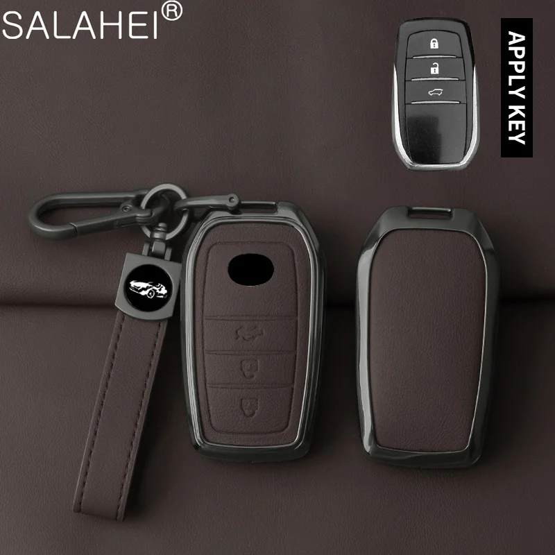 Leather Car Key Case Cover For Toyota CHR Hilux Fortuner Land Cruiser 200 Camry Corolla Crown RAV4 Highland Keychain Accessory
Leather Car Key Case Cover For Toyota CHR Hilux Fortuner Land Cruiser 200 Camry Corolla Crown RAV4 Highland Keychain Accessory