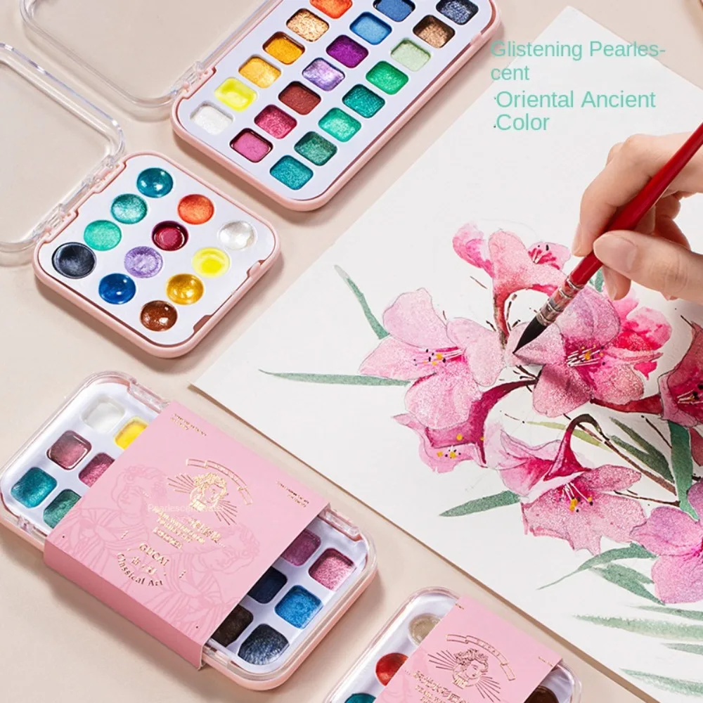 12/24Colors Watercolor Painting Pigments Set Lightfastness Washable Pearlescent Watercolor Paints Mini-portable 
12/24Colors Watercolor Painting Pigments Set Lightfastness Washable Pearlescent Watercolor Paints Mini-portable