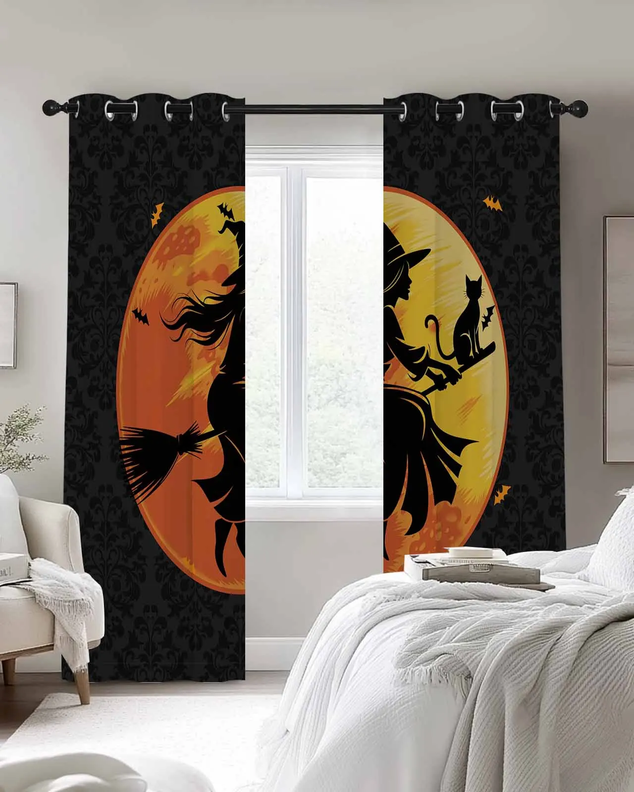 Modern Window Curtains for Living Room Retro Witch Cat Halloween Curtains for Child Bedroom Kitchen Decor Blinds Drapes
Modern Window Curtains for Living Room Retro Witch Cat Halloween Curtains for Child Bedroom Kitchen Decor Blinds Drapes