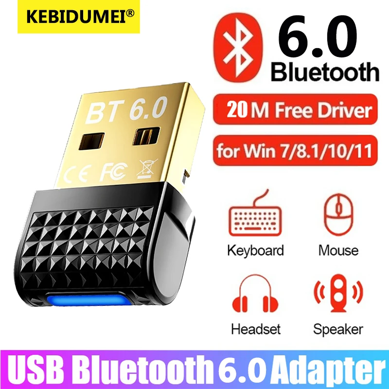 USB-адаптер Bluetooth 6.0 Bluetooth-приемник и передатчик USB 5.4 Dongle для Bluetooth-клавиатуры/мыши/наушников/динамика/принтера 
USB-адаптер Bluetooth 6.0 Bluetooth-приемник и передатчик USB 5.4 Dongle для Bluetooth-клавиатуры/мыши/наушников/динамика/принтера