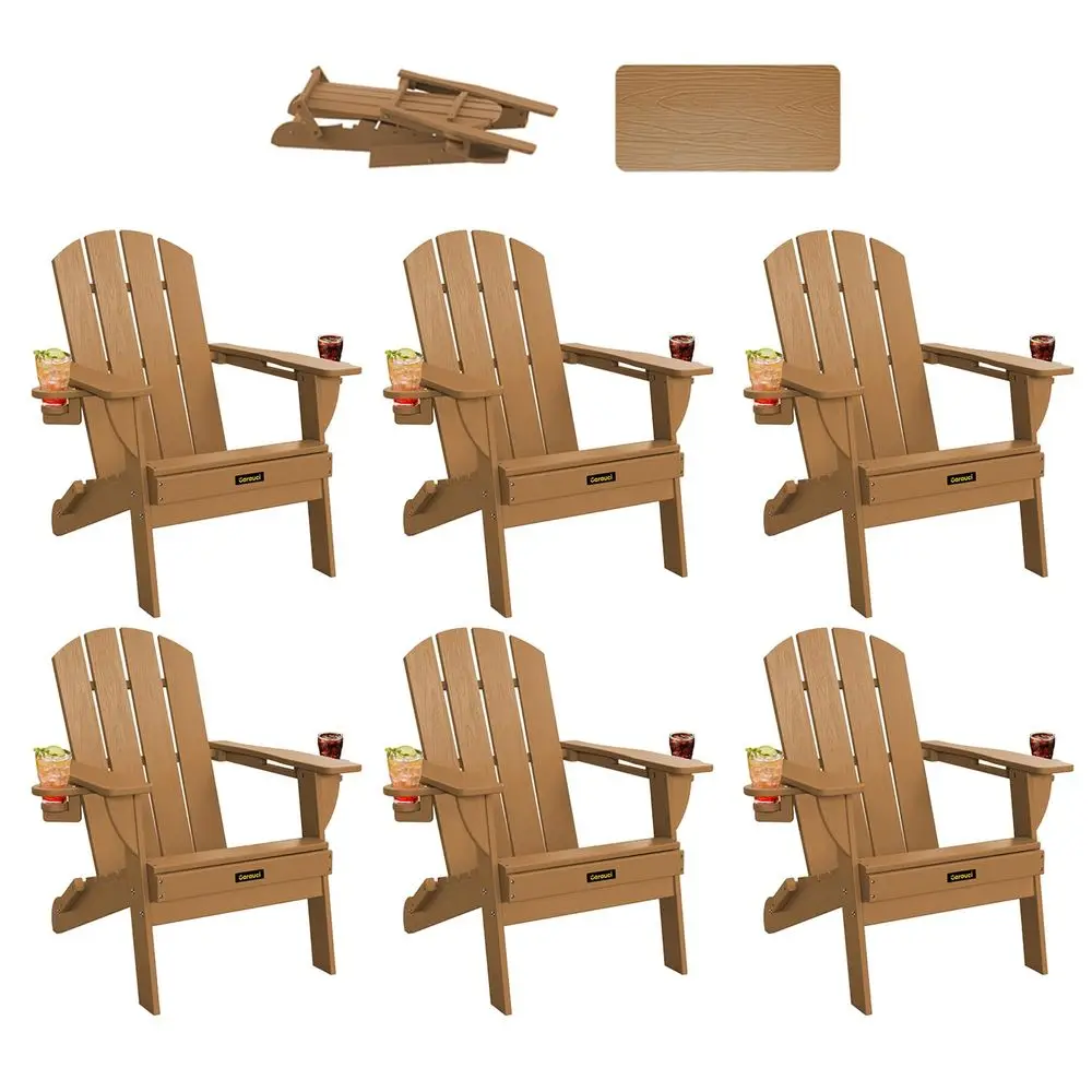 Adirondack Chair Set of 6, Wooden Textured Plastic Adirondack Chairs with 2 Cup Holder, Weather Resistant HDPE Fire Pit Chair,
Adirondack Chair Set of 6, Wooden Textured Plastic Adirondack Chairs with 2 Cup Holder, Weather Resistant HDPE Fire Pit Chair,