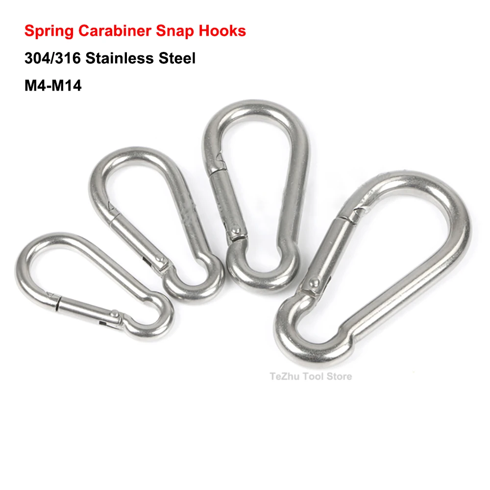 1PCS 304/316 Stainless Steel Spring Carabiner Snap Hooks M4-M14 Carabiner Clip Keychain Outdoor Camping Climbing Hiking Buckles
1PCS 304/316 Stainless Steel Spring Carabiner Snap Hooks M4-M14 Carabiner Clip Keychain Outdoor Camping Climbing Hiking Buckles