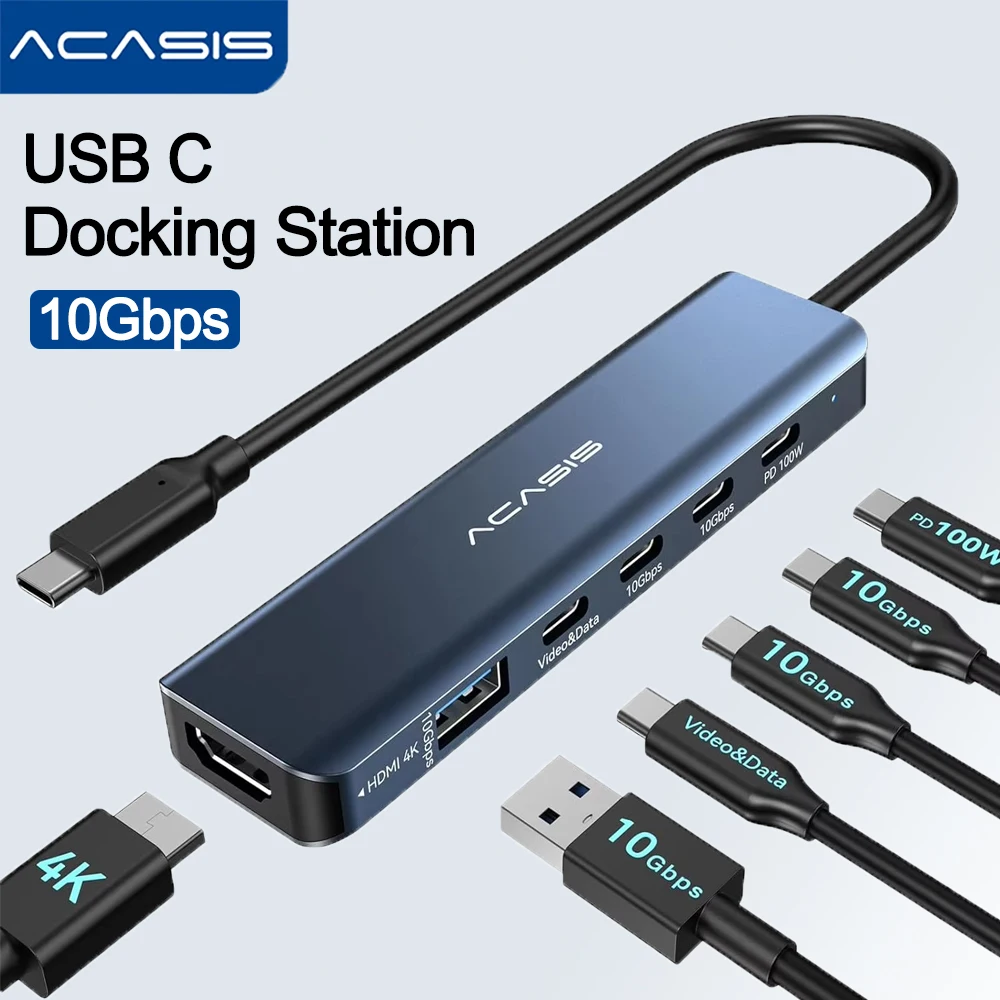 ACASIS 10Gbps USB C Splitter with 4K@60Hz Video Output USB C Hub 100W PD Multiport Adapter Splitter for Dell/HP/Mac Pro/Samsung
ACASIS 10Gbps USB C Splitter with 4K@60Hz Video Output USB C Hub 100W PD Multiport Adapter Splitter for Dell/HP/Mac Pro/Samsung