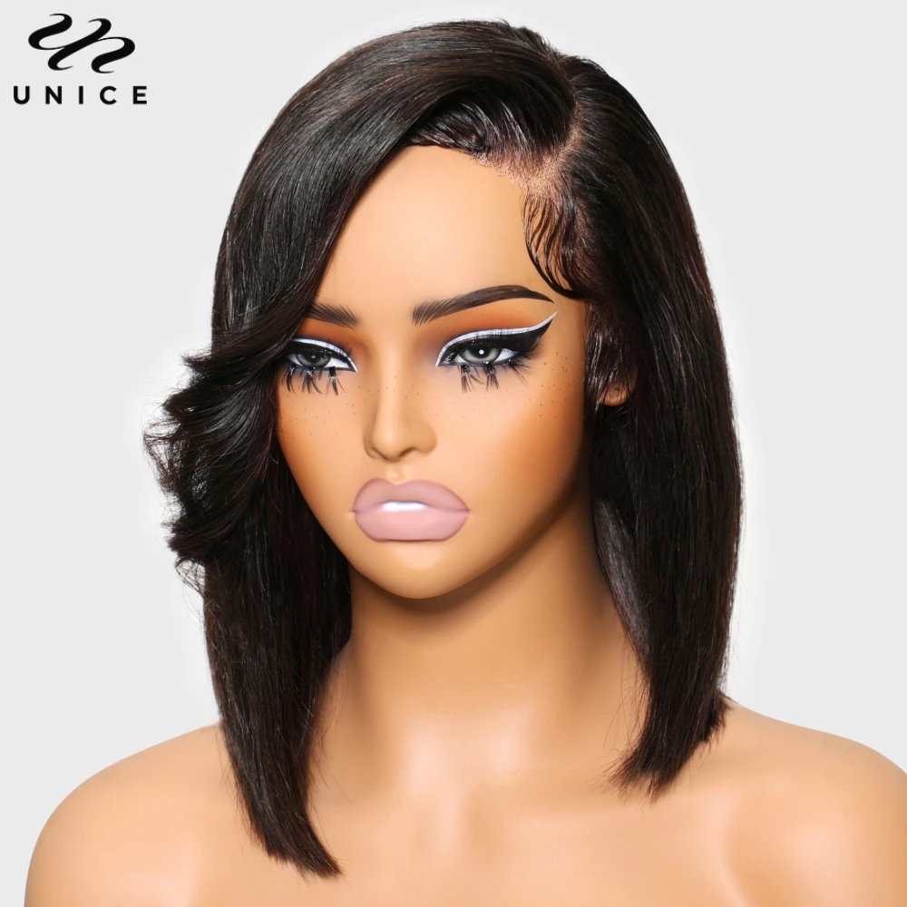 UNice 4x4 Lace Closure Bob Wig With Side Swept Bangs Pre Cut Pre Bleached Glueless Wigs Human Hair Ready To Wear
UNice 4x4 Lace Closure Bob Wig With Side Swept Bangs Pre Cut Pre Bleached Glueless Wigs Human Hair Ready To Wear
