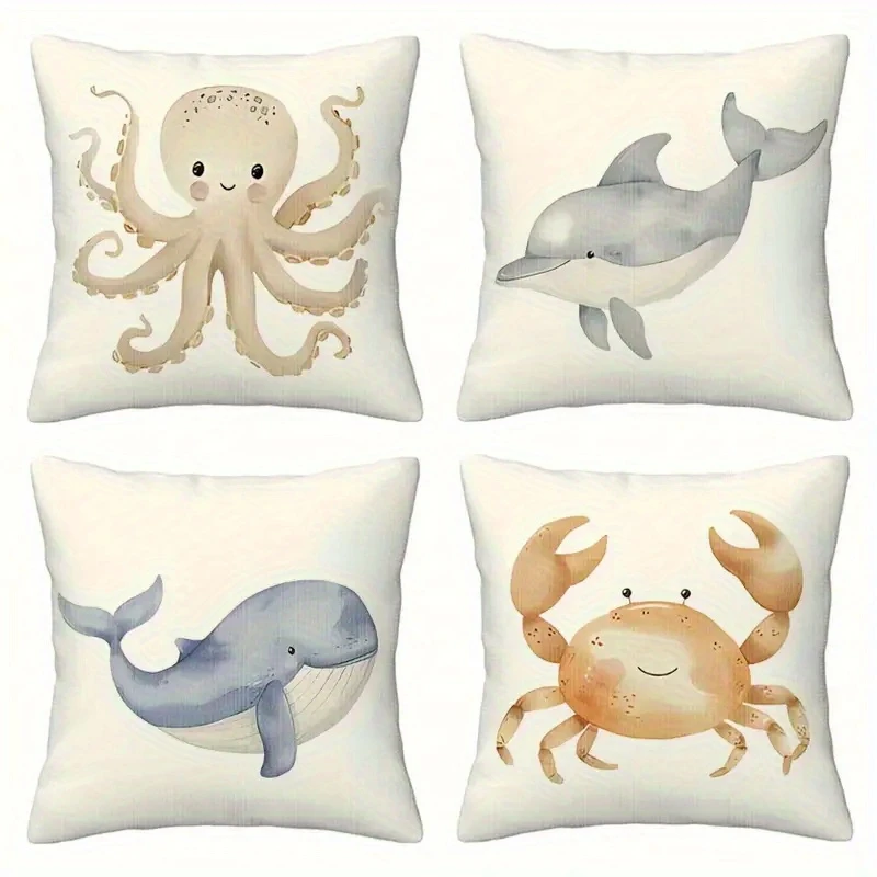 1pc Watercolor Ocean Animal Throw Pillow Covers Cute Marine Life Cushion Cases for Kids Bedroom Nursery Decor
1pc Watercolor Ocean Animal Throw Pillow Covers Cute Marine Life Cushion Cases for Kids Bedroom Nursery Decor