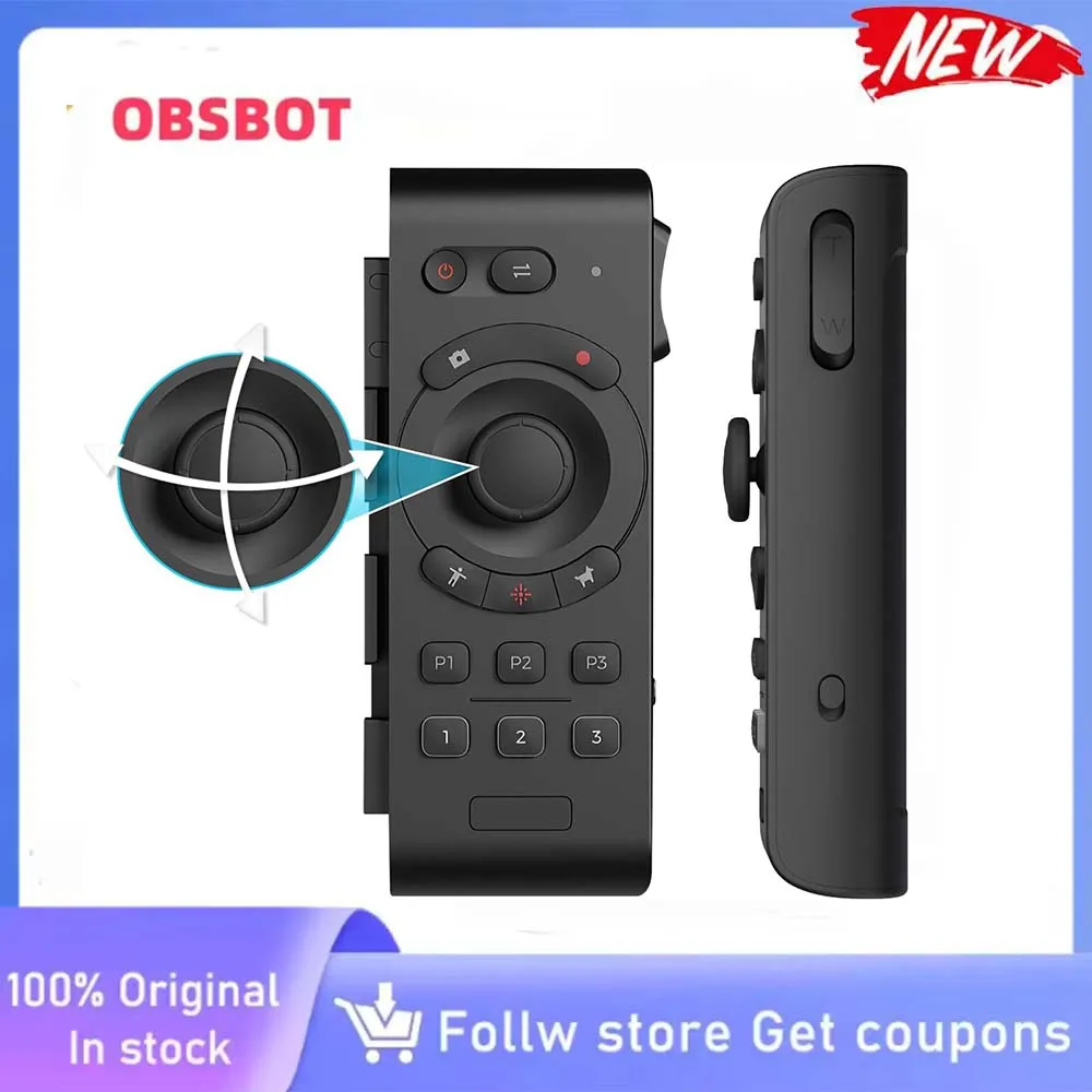 OBSBOT Tail Air Smart Remote Controller PTZ Control via Gimbal Button or Wrist Movements Bluetooth Wirelessly Connect up
OBSBOT Tail Air Smart Remote Controller PTZ Control via Gimbal Button or Wrist Movements Bluetooth Wirelessly Connect up