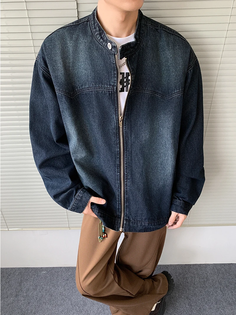 Heavyweight Waed Stand Collar Zipper Denim Jaet Men's Spring Autumn Trendy Workwear Top American High Street Retro Coat
Heavyweight Waed Stand Collar Zipper Denim Jaet Men's Spring Autumn Trendy Workwear Top American High Street Retro Coat
