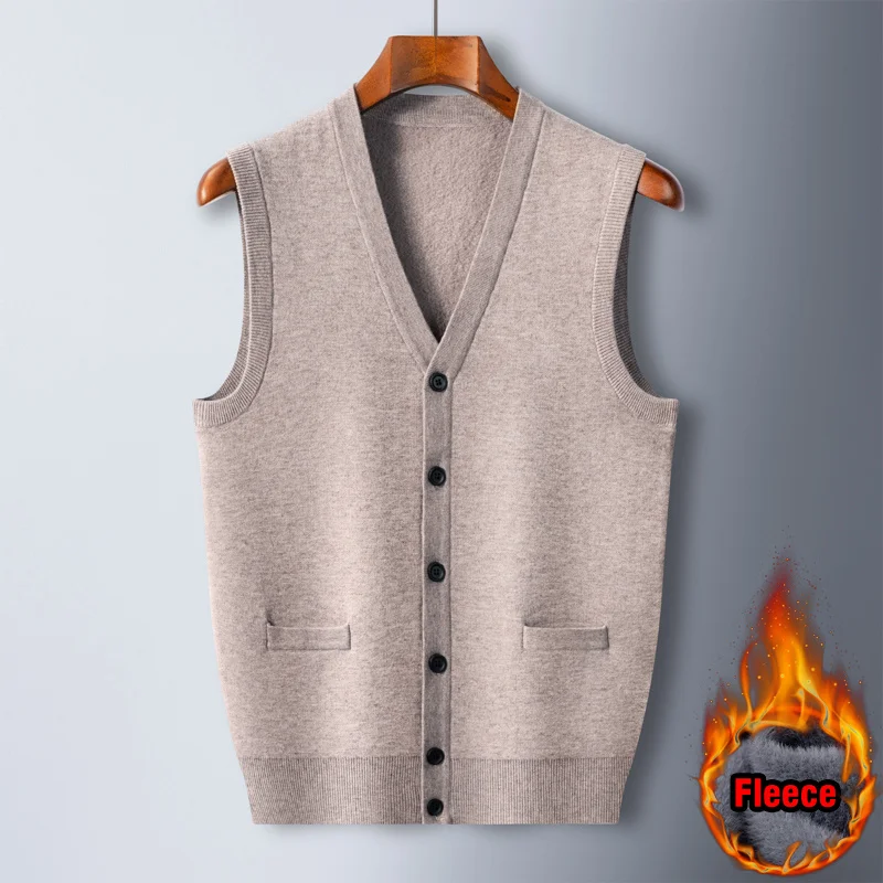 Autumn Winter Warm Sweater Vest Men Classic Style Business Fashion Thick Fleece Button Cardigan Knitted Male Brand Clothes
Autumn Winter Warm Sweater Vest Men Classic Style Business Fashion Thick Fleece Button Cardigan Knitted Male Brand Clothes
