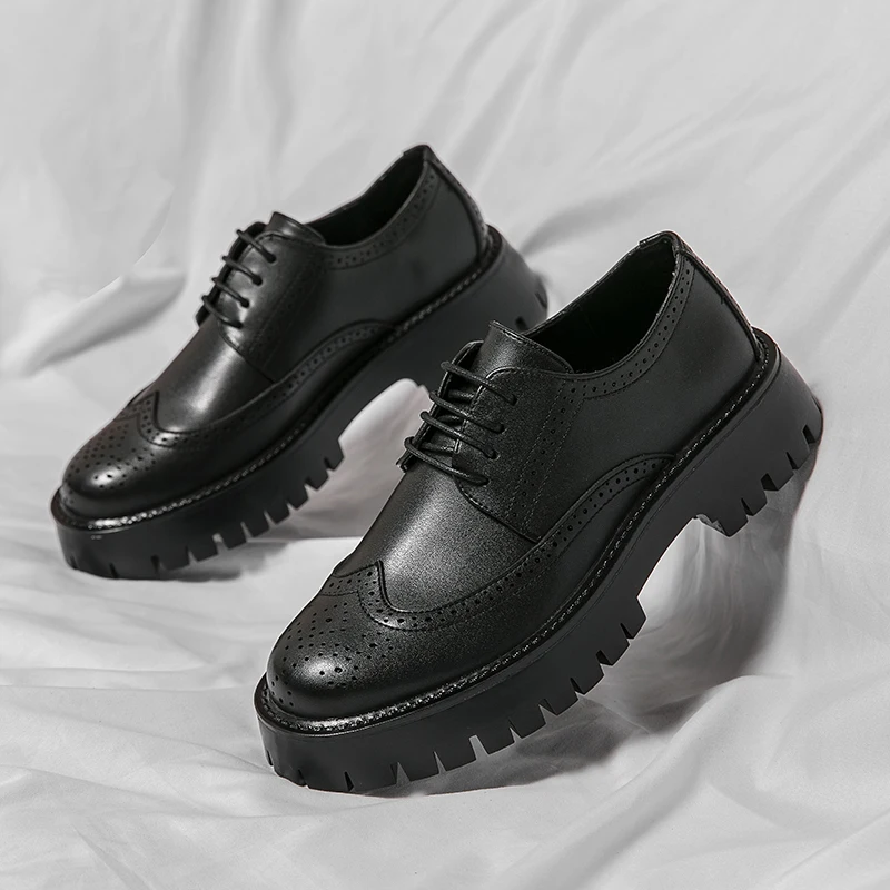 Men Thick-soled Business Brock Leather Shoes Black Casual Comfortable Breathable Fashionable Leather Shoes Size 38-45 Men Shoes
Men Thick-soled Business Brock Leather Shoes Black Casual Comfortable Breathable Fashionable Leather Shoes Size 38-45 Men Shoes