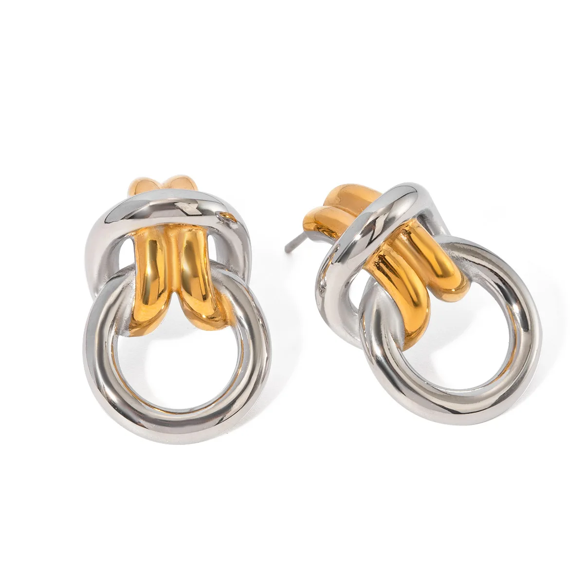 Stainless Steel PVD 18K Gold Plated Tarnish Waterproof Double Color Knot Earrings For Woman Jewelry Wholesale Trendy
Stainless Steel PVD 18K Gold Plated Tarnish Waterproof Double Color Knot Earrings For Woman Jewelry Wholesale Trendy