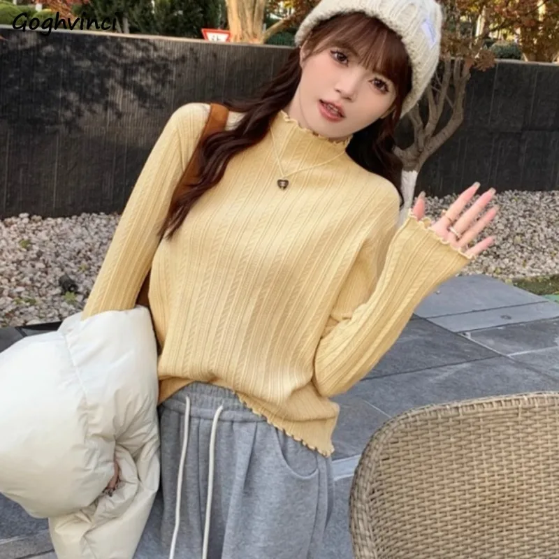 Pullovers Women Half High Collar Ins Fungus Design Knitwear Sweaters Autumn Winter Gentle Soft All-match Daily Harajuku Mujer
Pullovers Women Half High Collar Ins Fungus Design Knitwear Sweaters Autumn Winter Gentle Soft All-match Daily Harajuku Mujer