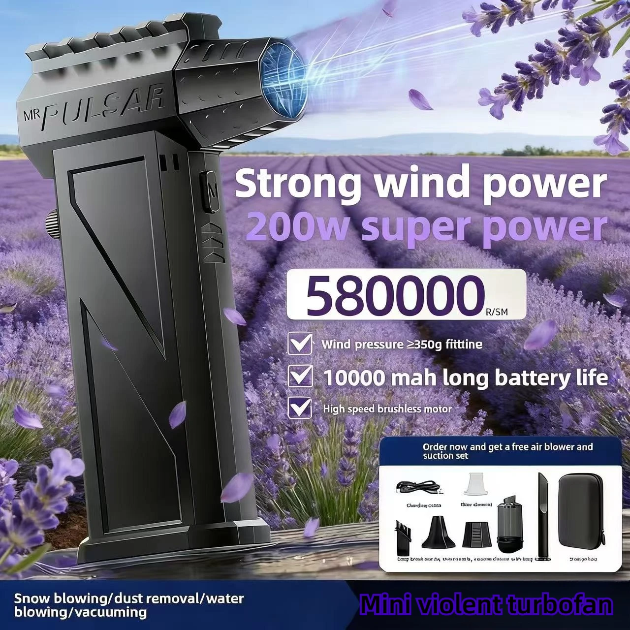 Вентилятор X3pro для зимнего удаления снега, 850000 об/мин, мощный вентилятор, пылесос типа C, зарядка, сильный ветер, 53 м/с, бесщеточный ViolentFan
Вентилятор X3pro для зимнего удаления снега, 850000 об/мин, мощный вентилятор, пылесос типа C, зарядка, сильный ветер, 53 м/с, бесщеточный ViolentFan