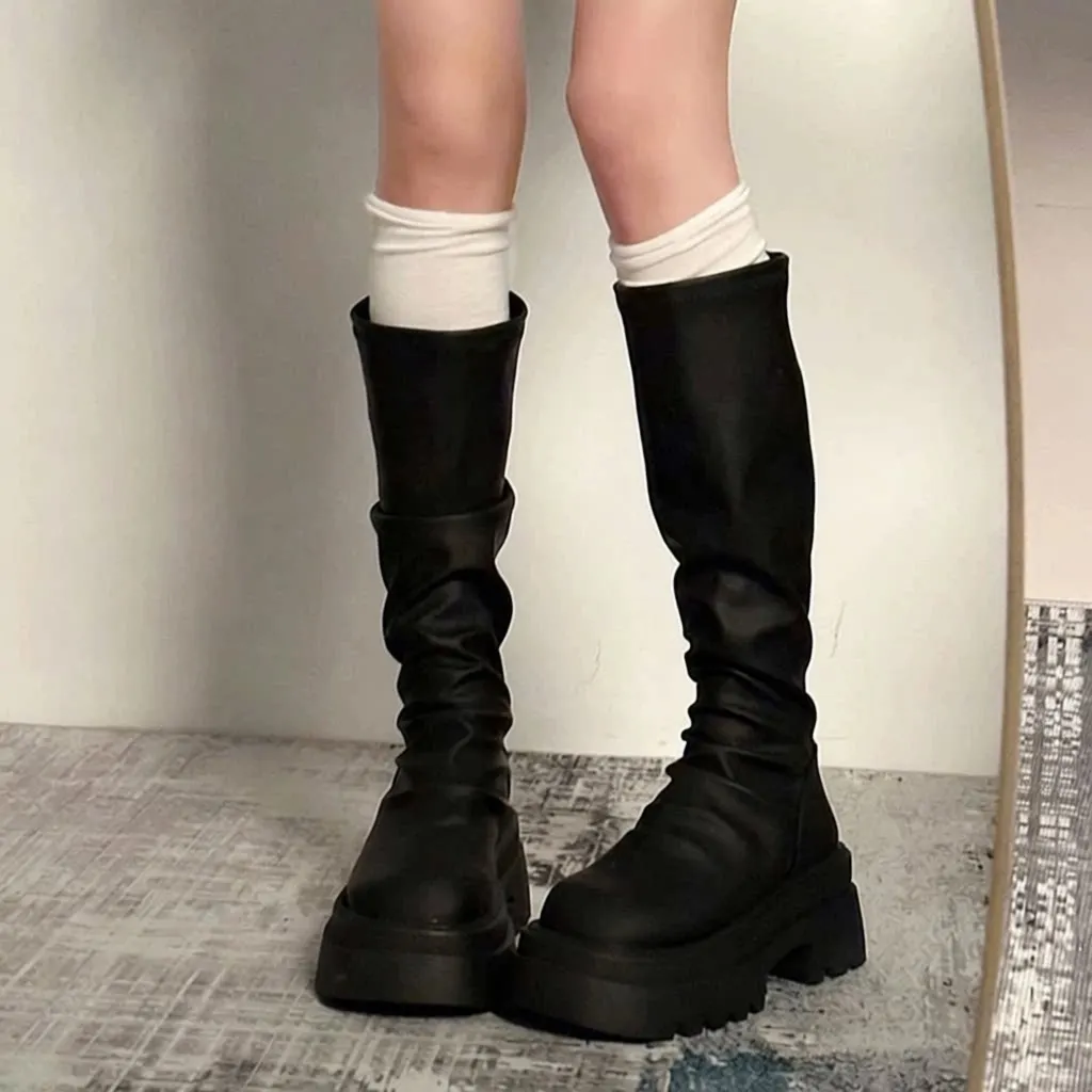 Slimming High Waist Folded Knight Boots Thick Bottom British Style over Knee Women's Shoes Fall New Style PU Leather Zipper C...
Slimming High Waist Folded Knight Boots Thick Bottom British Style over Knee Women's Shoes Fall New Style PU Leather Zipper C...