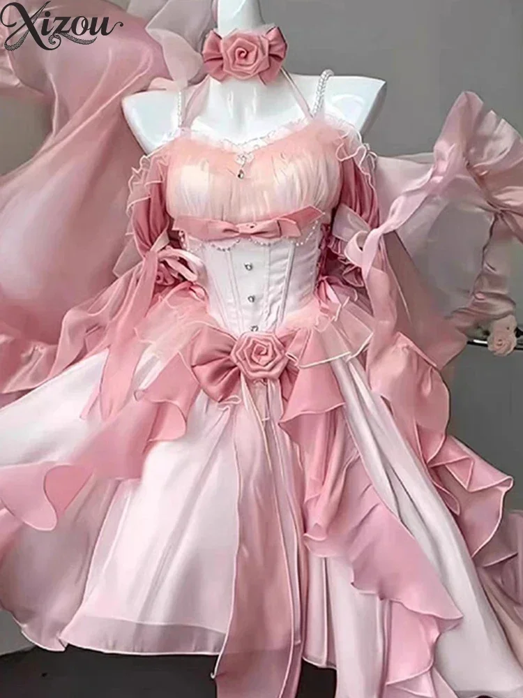 Birthday Party Lolita Suspender Princess Hemline Ball Gown Dress Slim Fit Lace Vintage Women Elegant Dresses 2025 Summer
Birthday Party Lolita Suspender Princess Hemline Ball Gown Dress Slim Fit Lace Vintage Women Elegant Dresses 2025 Summer