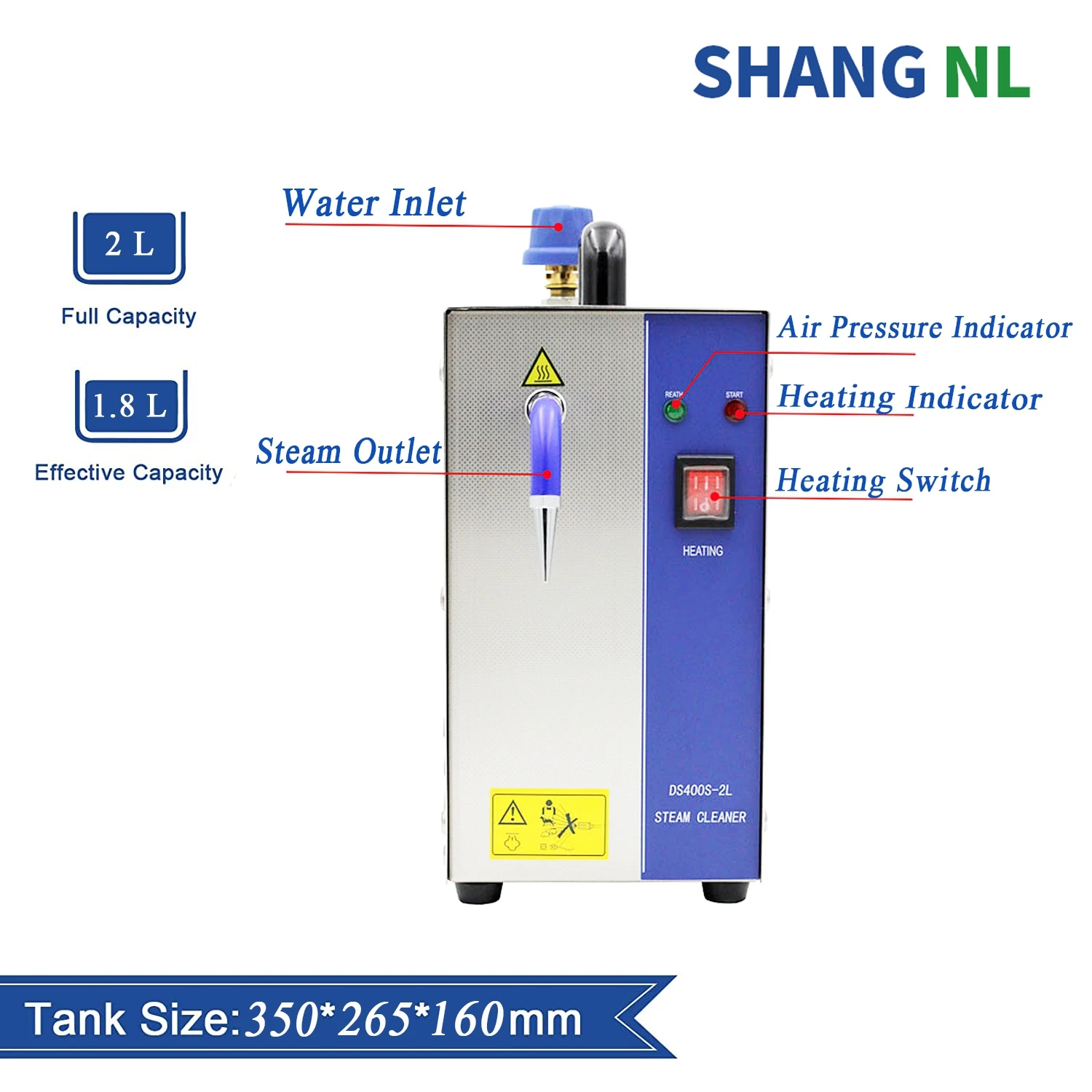 1300W Stainless Steel Steam Cleaning Machine Gold, Silver and Copper Cleaning Small 2L Cleaning Equipment
1300W Stainless Steel Steam Cleaning Machine Gold, Silver and Copper Cleaning Small 2L Cleaning Equipment