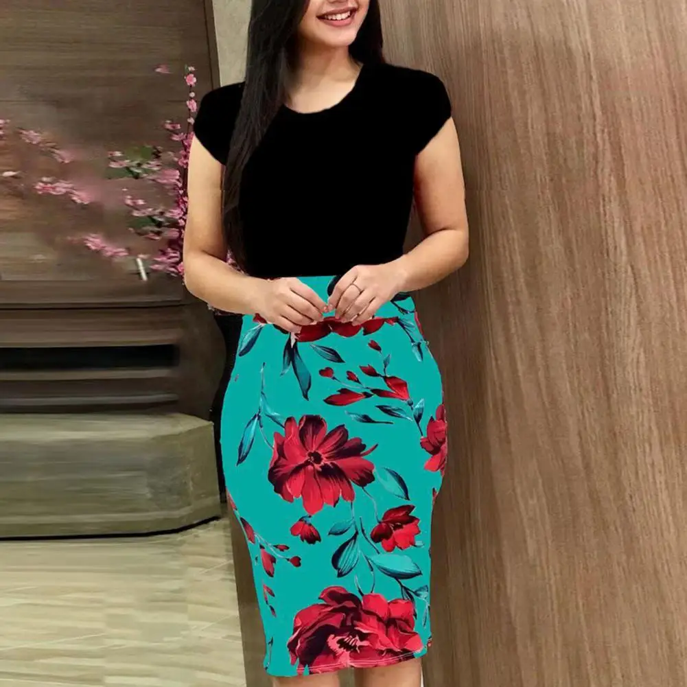 Lady Midi Dress Elegant Knee Length Women's Summer Dress with Slim Fit Short Sleeve Round Neck in Patchwork Color for Lady
Lady Midi Dress Elegant Knee Length Women's Summer Dress with Slim Fit Short Sleeve Round Neck in Patchwork Color for Lady