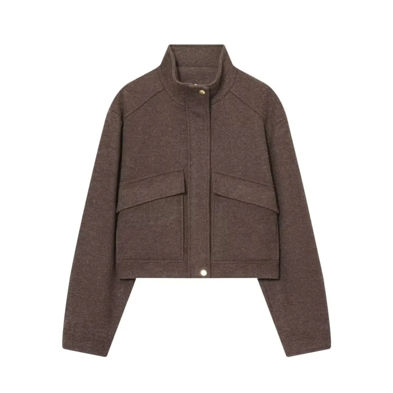 Осенняя женская мягкая куртка с высоким воротом, простой карман на молнии с длинным рукавом, женские теплые пальто, шикарные женские топы
Осенняя женская мягкая куртка с высоким воротом, простой карман на молнии с длинным рукавом, женские теплые пальто, шикарные женские топы