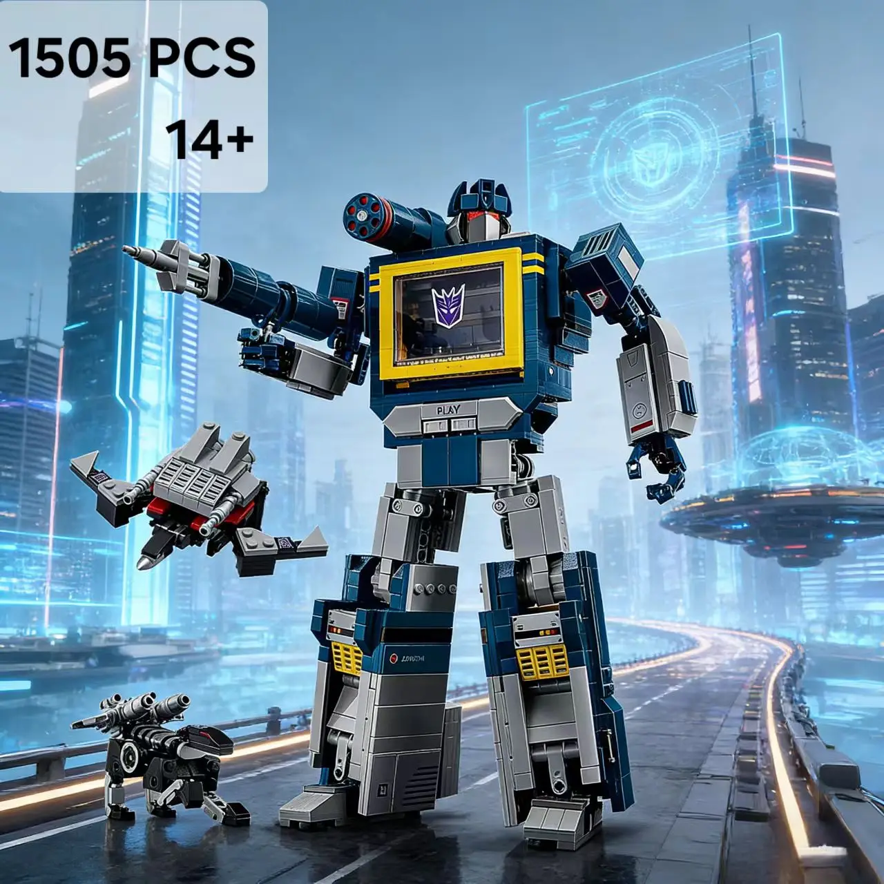 В наличии 1505 шт. Фигурка-робот из фильма, модель Soundwave, конструктор, кирпичики, рождественские игрушки, подарки, декор для дома
В наличии 1505 шт. Фигурка-робот из фильма, модель Soundwave, конструктор, кирпичики, рождественские игрушки, подарки, декор для дома