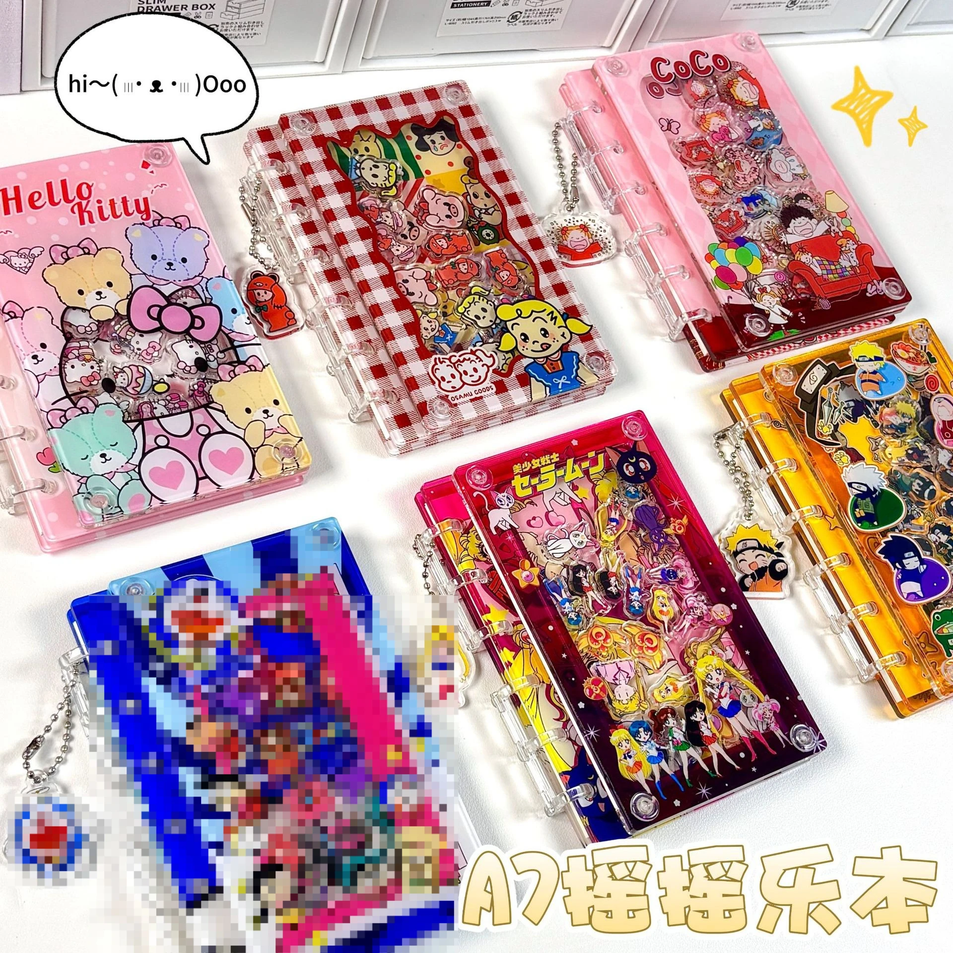Anime Hello Kitty A7 Shake Acrylic Notebook DIY Stitch Acrylic Notepad Cartoon Kuromi Popular Exquisite Loose Leaf Book Toy Gift
Anime Hello Kitty A7 Shake Acrylic Notebook DIY Stitch Acrylic Notepad Cartoon Kuromi Popular Exquisite Loose Leaf Book Toy Gift