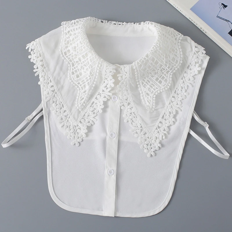 Women Double Layer Large Lapel False Fake Collar Sweet Hollow Out Floral Lace Decorative Detachable Half Blouse
Women Double Layer Large Lapel False Fake Collar Sweet Hollow Out Floral Lace Decorative Detachable Half Blouse