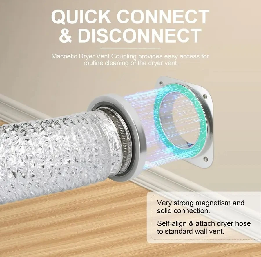 Dryer Vent Coupling DV180 Dryer Vent Hose Magnetic Connector KitQuick Connection and Disconnection Strong Magnet SelfAlignment A
Dryer Vent Coupling DV180 Dryer Vent Hose Magnetic Connector KitQuick Connection and Disconnection Strong Magnet SelfAlignment A
