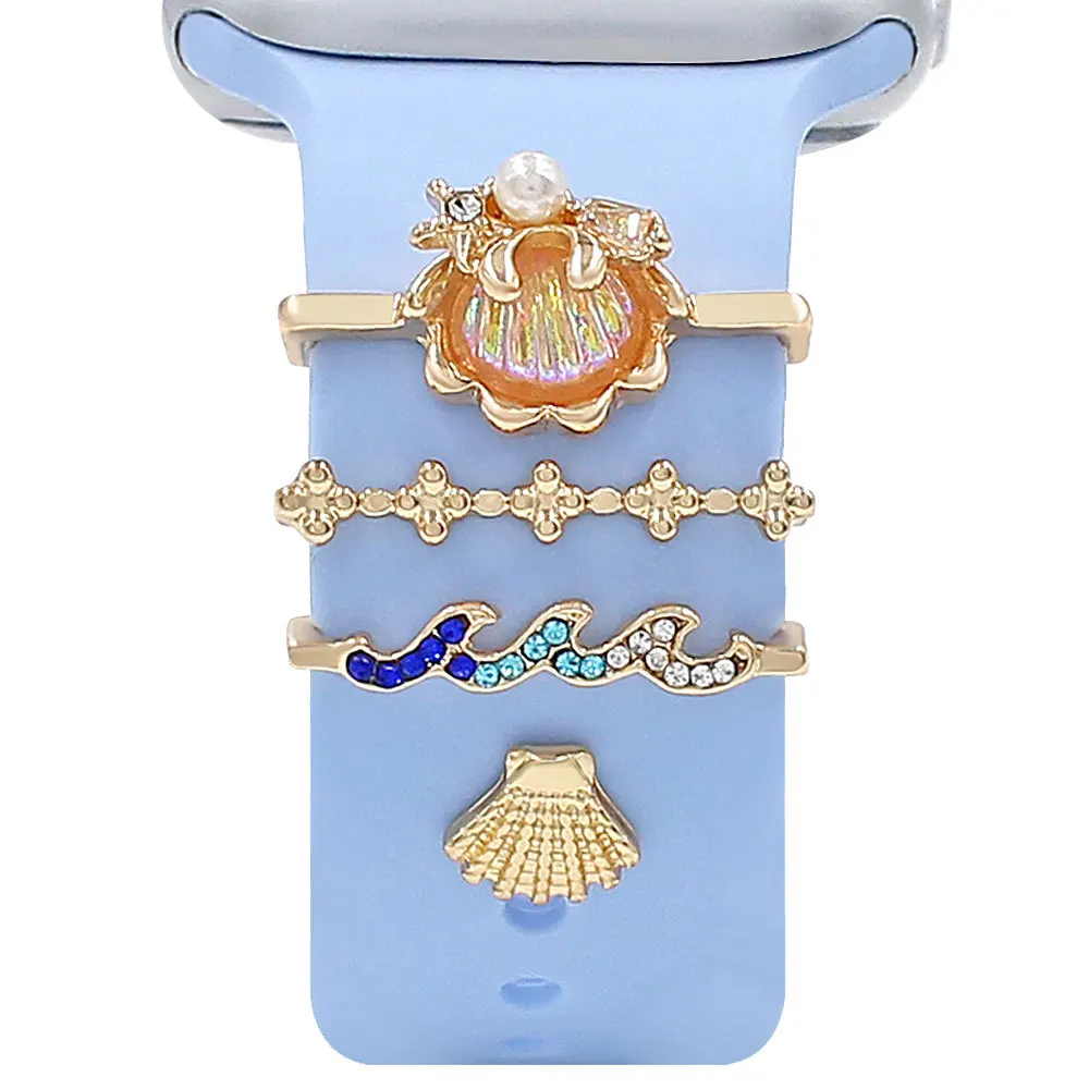 Sea Shell Strap Decorative Ring Jewelry Metal Bracelet Decoration Fashion Charms Ornament for Apple Watch Band
Sea Shell Strap Decorative Ring Jewelry Metal Bracelet Decoration Fashion Charms Ornament for Apple Watch Band