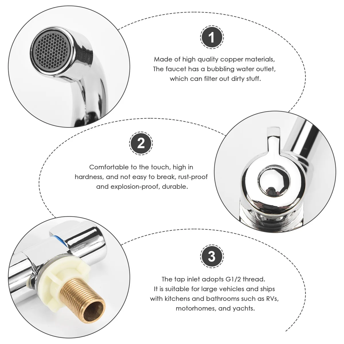 ABFA Foldable RV Faucet Rotating Single Handle Deck/Wall Mounted RV Kitchen Tap Copper Cold Water
ABFA Foldable RV Faucet Rotating Single Handle Deck/Wall Mounted RV Kitchen Tap Copper Cold Water