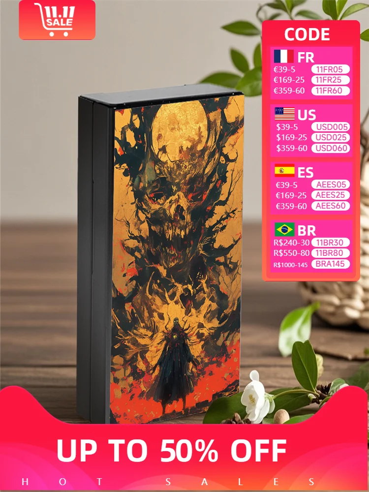 Тонкий алюминиевый портсигар Full Moon Dark, прочный и стильный ящик для хранения, идеальный подарок для мужчин и женщин, идеально подходит для праздников
Тонкий алюминиевый портсигар Full Moon Dark, прочный и стильный ящик для хранения, идеальный подарок для мужчин и женщин, идеально подходит для праздников