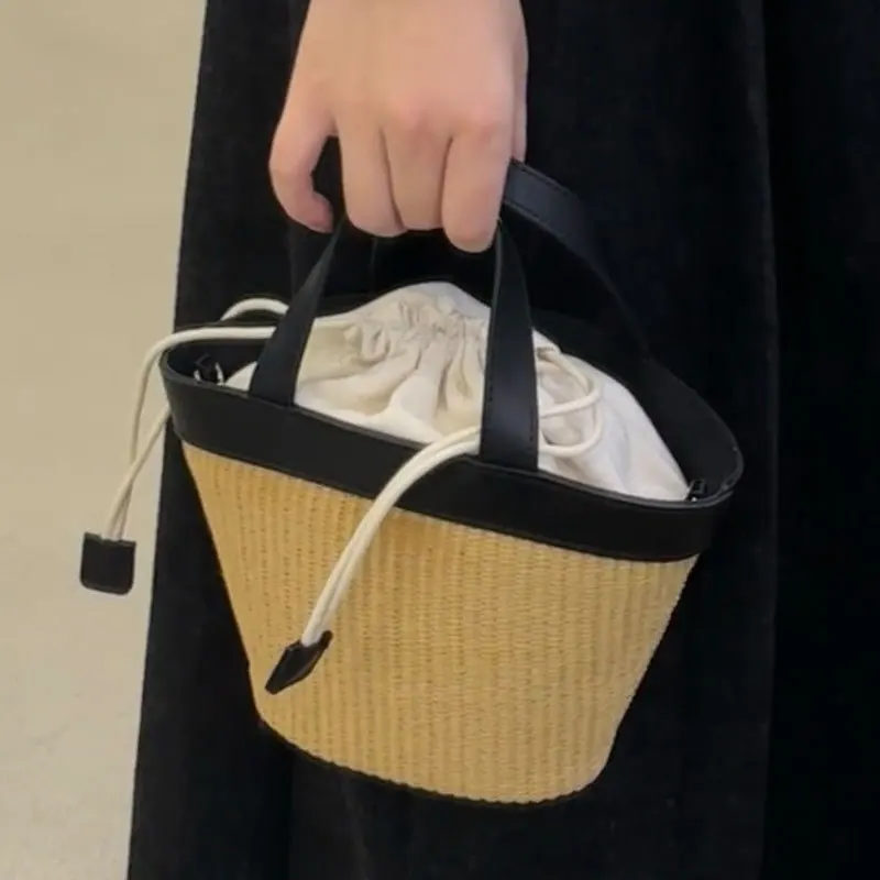 Fashion Straw Bucket Bags for Women Handbag Bohemian Woven Basket Bag Patchwork Mini Beach Shoulder Bag NEW Summer Travel Clutch
Fashion Straw Bucket Bags for Women Handbag Bohemian Woven Basket Bag Patchwork Mini Beach Shoulder Bag NEW Summer Travel Clutch