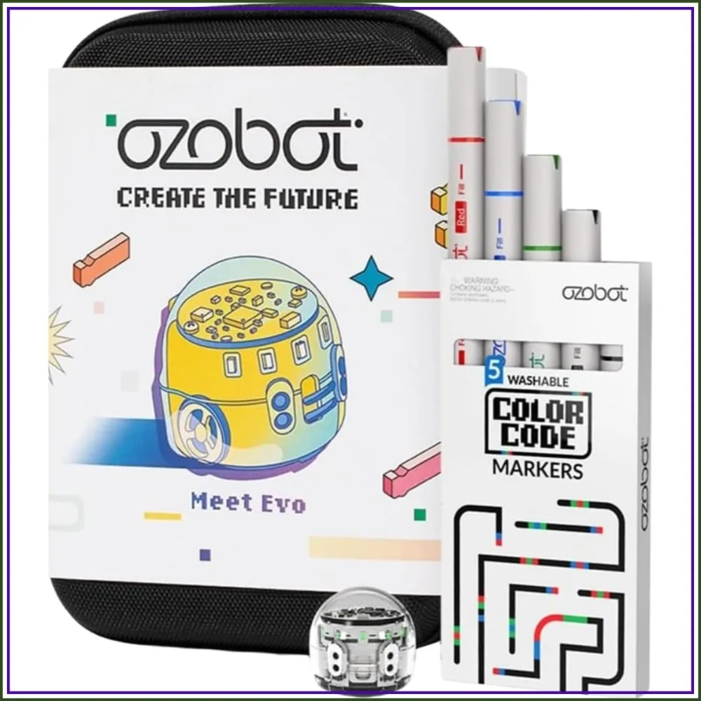 Interactive STEM Coding Robot: Screen-Free Learning with Color Code Markers, Blockly Programming, Includes Charging Cable & Protective Case, Educator Approved
Interactive STEM Coding Robot: Screen-Free Learning with Color Code Markers, Blockly Programming, Includes Charging Cable & Protective Case, Educator Approved