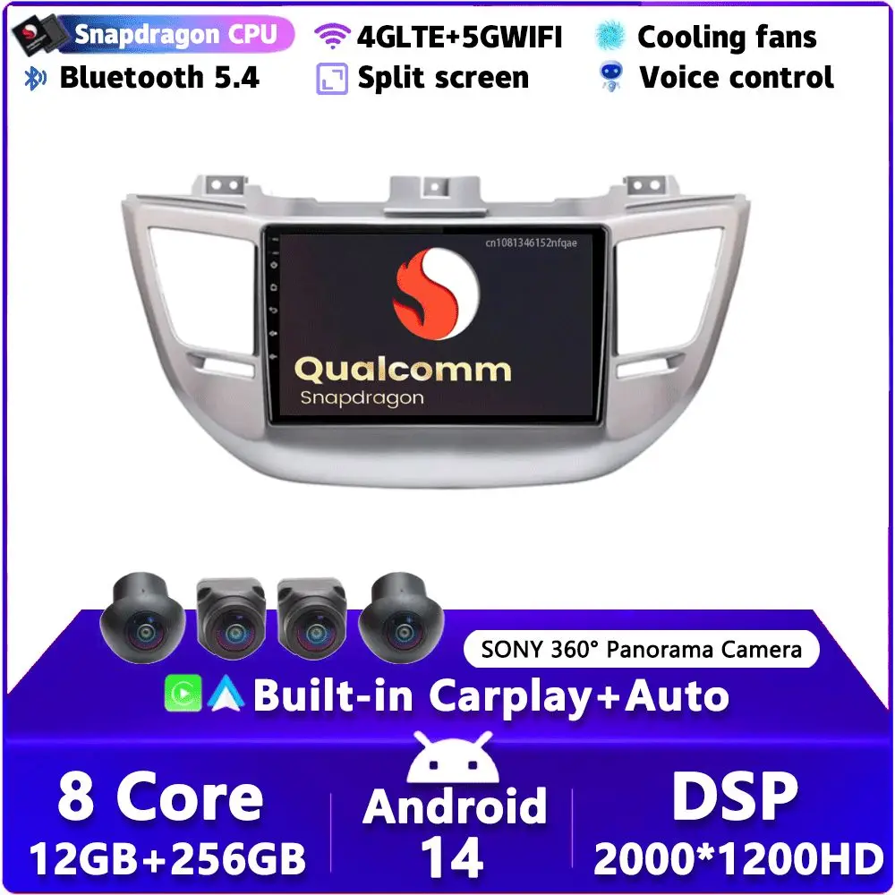 Автомагнитола Carplay для Hyundai Tucson IX35 3 2015-2018, Android 14, GPS-навигация, мультимедийный плеер, Wi-Fi, автомобильная стерео камера 360
Автомагнитола Carplay для Hyundai Tucson IX35 3 2015-2018, Android 14, GPS-навигация, мультимедийный плеер, Wi-Fi, автомобильная стерео камера 360