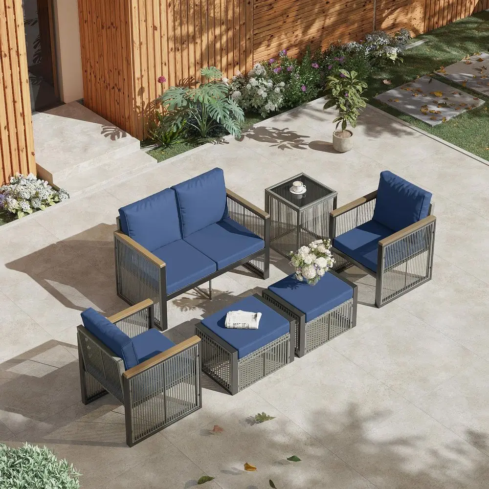 Outdoor Patio Furniture Set with Ottomans, 6 Piece Metal Patio Conversation Sets with Coffee Table,2 Ottoman,Coffee Table,Love
Outdoor Patio Furniture Set with Ottomans, 6 Piece Metal Patio Conversation Sets with Coffee Table,2 Ottoman,Coffee Table,Love