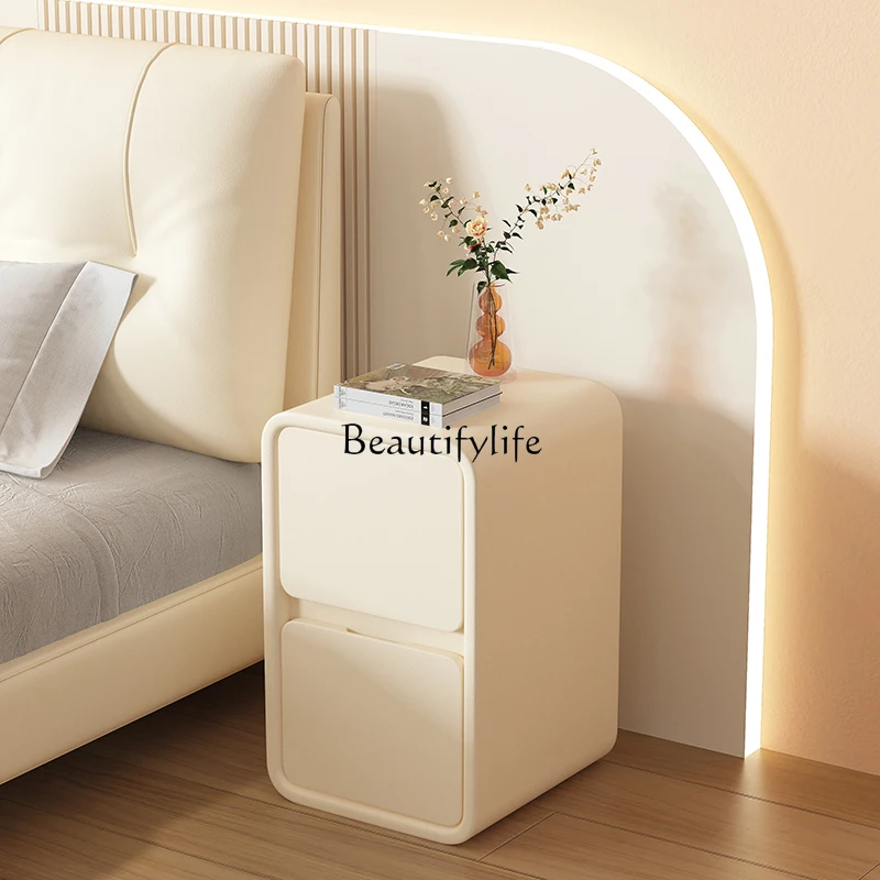 Cream Style Bedside Table Simple Modern Solid Wood Leather Small Ultra Narrow Mini Storage Cabinet
Cream Style Bedside Table Simple Modern Solid Wood Leather Small Ultra Narrow Mini Storage Cabinet