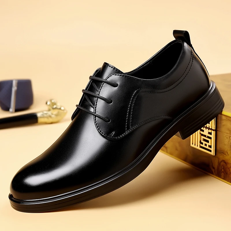 Men's Business Leather Shoes Casual gentleman elegant minimalist style Adult office or suit Black Hot selling lace-up New
Men's Business Leather Shoes Casual gentleman elegant minimalist style Adult office or suit Black Hot selling lace-up New