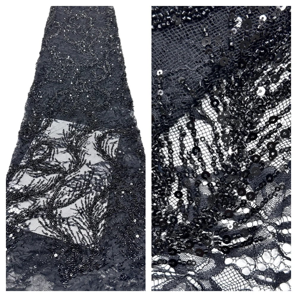 2026 African Nigerian High-Quality Sequins Embroidery Tulle Lace Fabric 5 Yards Sewing Beads for Prom Dresses
2026 African Nigerian High-Quality Sequins Embroidery Tulle Lace Fabric 5 Yards Sewing Beads for Prom Dresses