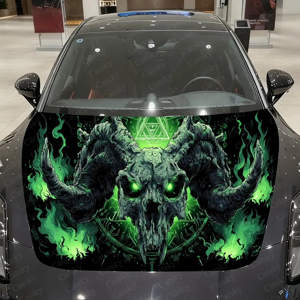 Green Flame Demon Skull Car Vinyl Wrap, PVC Waterproof Car Hood Sticker, Self-Adhesive Scratch-Resistant Stickers
Green Flame Demon Skull Car Vinyl Wrap, PVC Waterproof Car Hood Sticker, Self-Adhesive Scratch-Resistant Stickers
