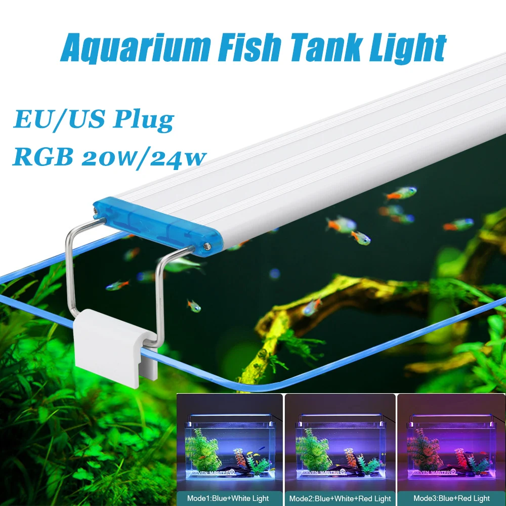 Aquarium RGB Light For Fish Tank 20/24W LED Aquarium Lighting Aquatic Plant Light Stretchable Clip Aquarium Light Waterproof
Aquarium RGB Light For Fish Tank 20/24W LED Aquarium Lighting Aquatic Plant Light Stretchable Clip Aquarium Light Waterproof