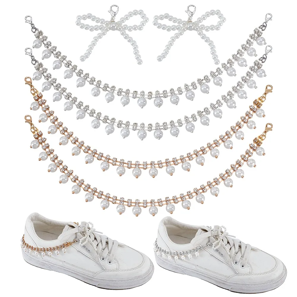 6Pcs 3 Styles Plastic Imitation Pearl Iron Chain Boot Strap Chains and Shoe Buckle Clips with Alloy Lobster Claw Clasps
6Pcs 3 Styles Plastic Imitation Pearl Iron Chain Boot Strap Chains and Shoe Buckle Clips with Alloy Lobster Claw Clasps