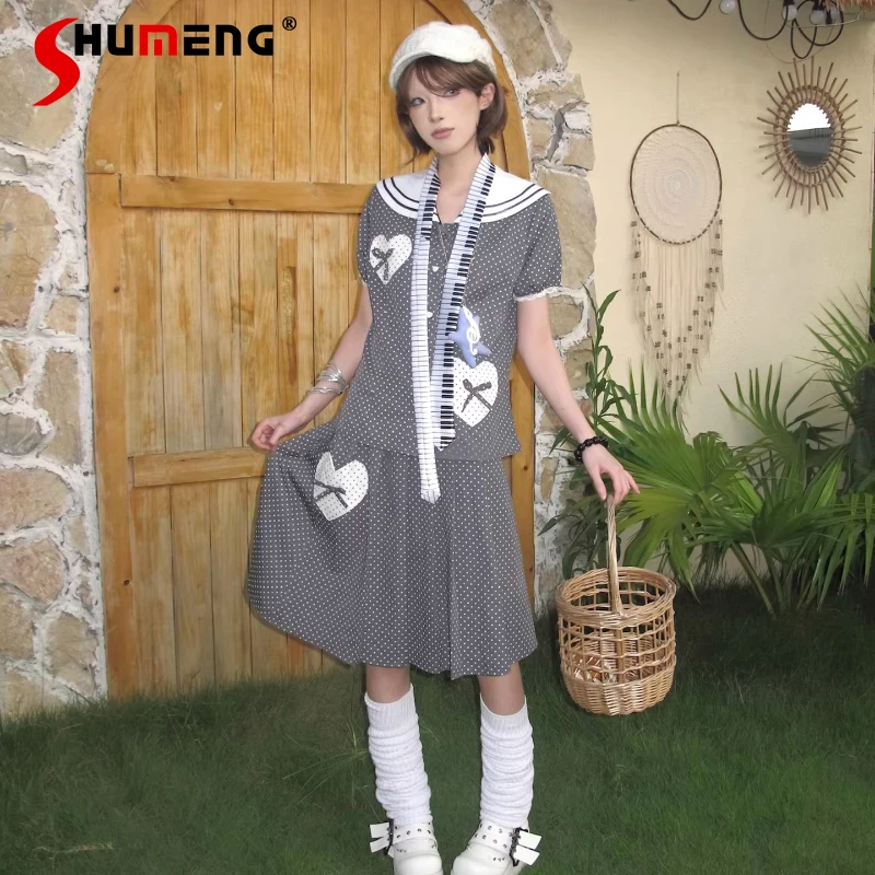 Subculture Japanese Y2k Skirt Set 2-piece Set Women's Matching Sets Summer New Sweet Cool Girls Short Sleeve Shirt Skirt Outfit
Subculture Japanese Y2k Skirt Set 2-piece Set Women's Matching Sets Summer New Sweet Cool Girls Short Sleeve Shirt Skirt Outfit