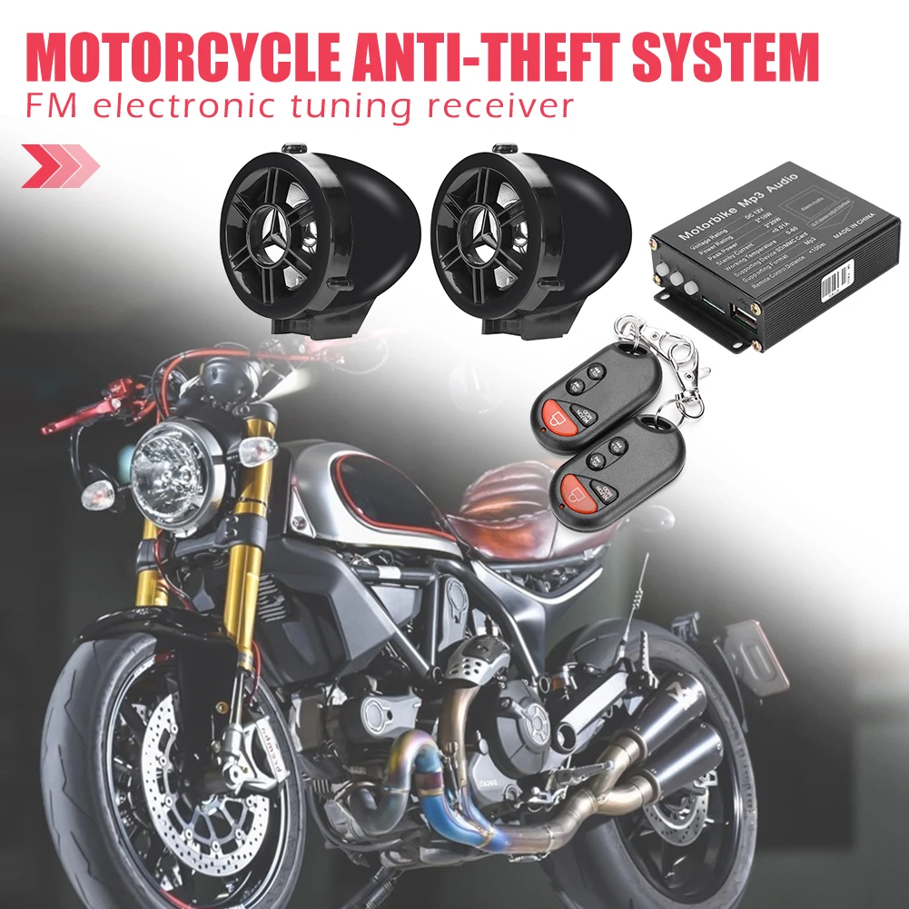 Remote Control Motorcycle Alarm System MP3 FM Radio Bluetooth Speaker Amplifier
Remote Control Motorcycle Alarm System MP3 FM Radio Bluetooth Speaker Amplifier